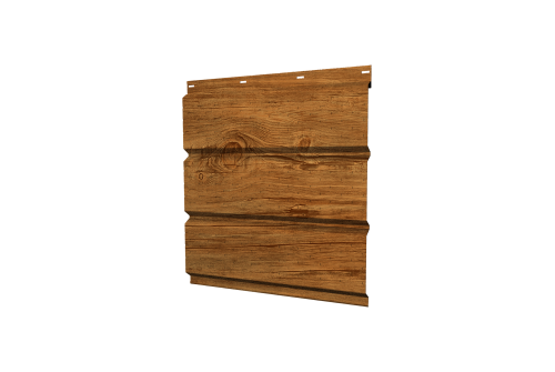 Софит металлический полная перфорация 0,45 Print Elite с пленкой Golden Wood TwinColor