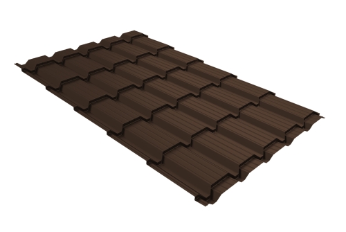 Металлочерепица квадро профи Grand Line 0,5 PurLite Matt RAL 8017 шоколад