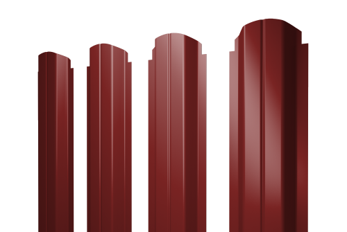 Штакетник П-образный A фигурный 0,5 Satin RAL 3011 коричнево-красный