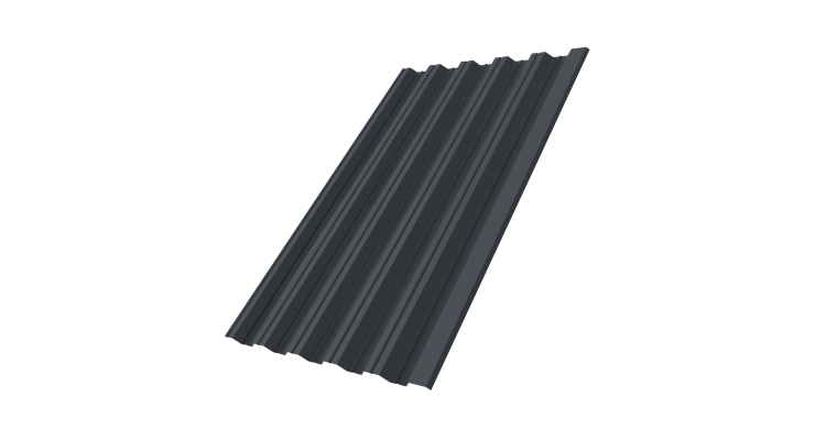 Профнастил НС35R 0,45 Drap RAL 7024 мокрый асфальт