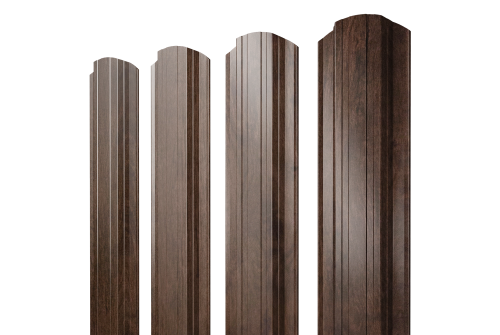 Штакетник Прямоугольный фигурный 0,45 Print Elite Antique Wood TwinColor