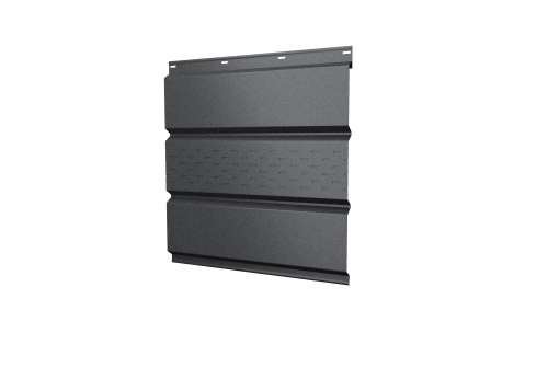 Софит металлический центральная перфорация 0,5 Satin Matt TX с пленкой RAL 7024 мокрый асфальт