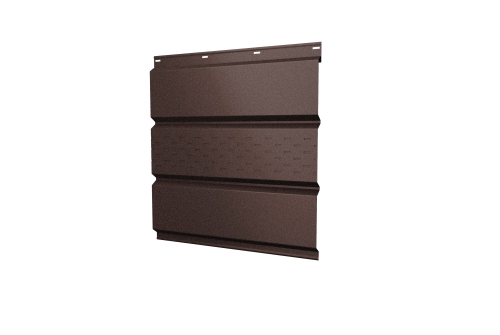 Софит металлический центральная перфорация 0,5 Satin Matt TX с пленкой RAL 8017 шоколад