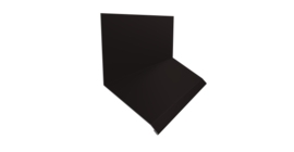 Планка примыкание верхнее к стене фальц Grand Line 150х130х20 0,45 Drap TR RAL 9005 черный (2м)