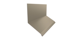 Планка примыкание верхнее к стене фальц 150х130х20 0,5 Satin с пленкой RAL 1015 светлая слоновая кость (2м)