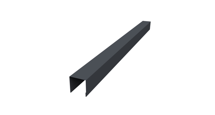 Планка вертикальная лицевая для забора жалюзи Palermo 0,5 Velur X RAL 7024 мокрый асфальт (3м)