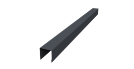 Планка вертикальная лицевая для забора жалюзи Palermo 0,45 Drap-double TX RAL 7024 мокрый асфальт (3м)