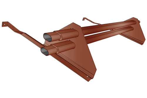 Снегозадержатель трубчатый для натуральной черепицы Стандарт RAL 8004 1м (профиль до 50мм)