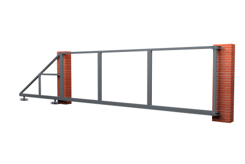 Ворота откатные Жалюзи к кирпичному столбу 2,0х6,0 RAL 7024